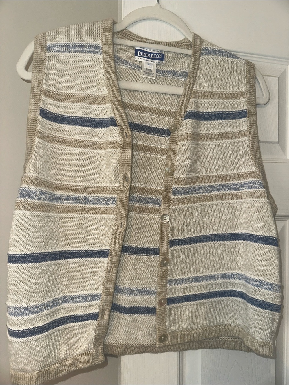Vintage Pendleton Striped Knit Button Vest